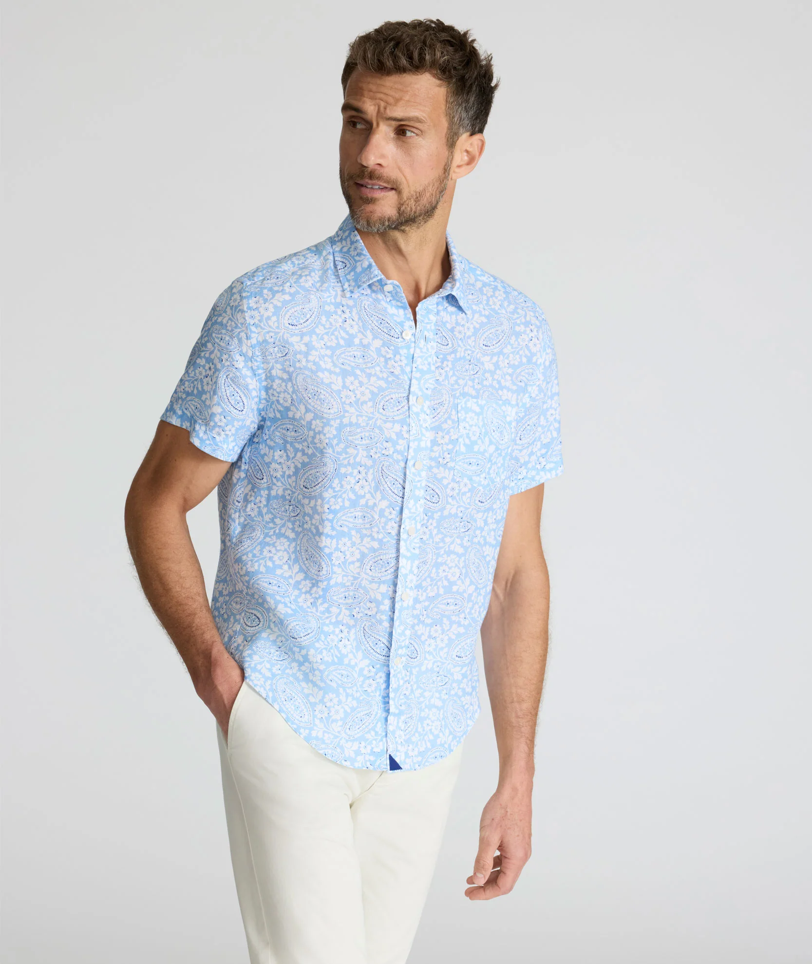 Linen Short-Sleeve Turner Shirt - Image 4