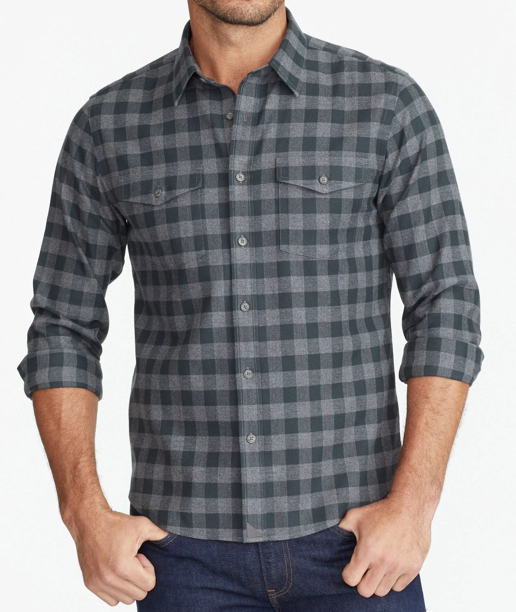 Wrinkle-Free Flannel Vigouroux Shirt - FINAL SALE - Image 5