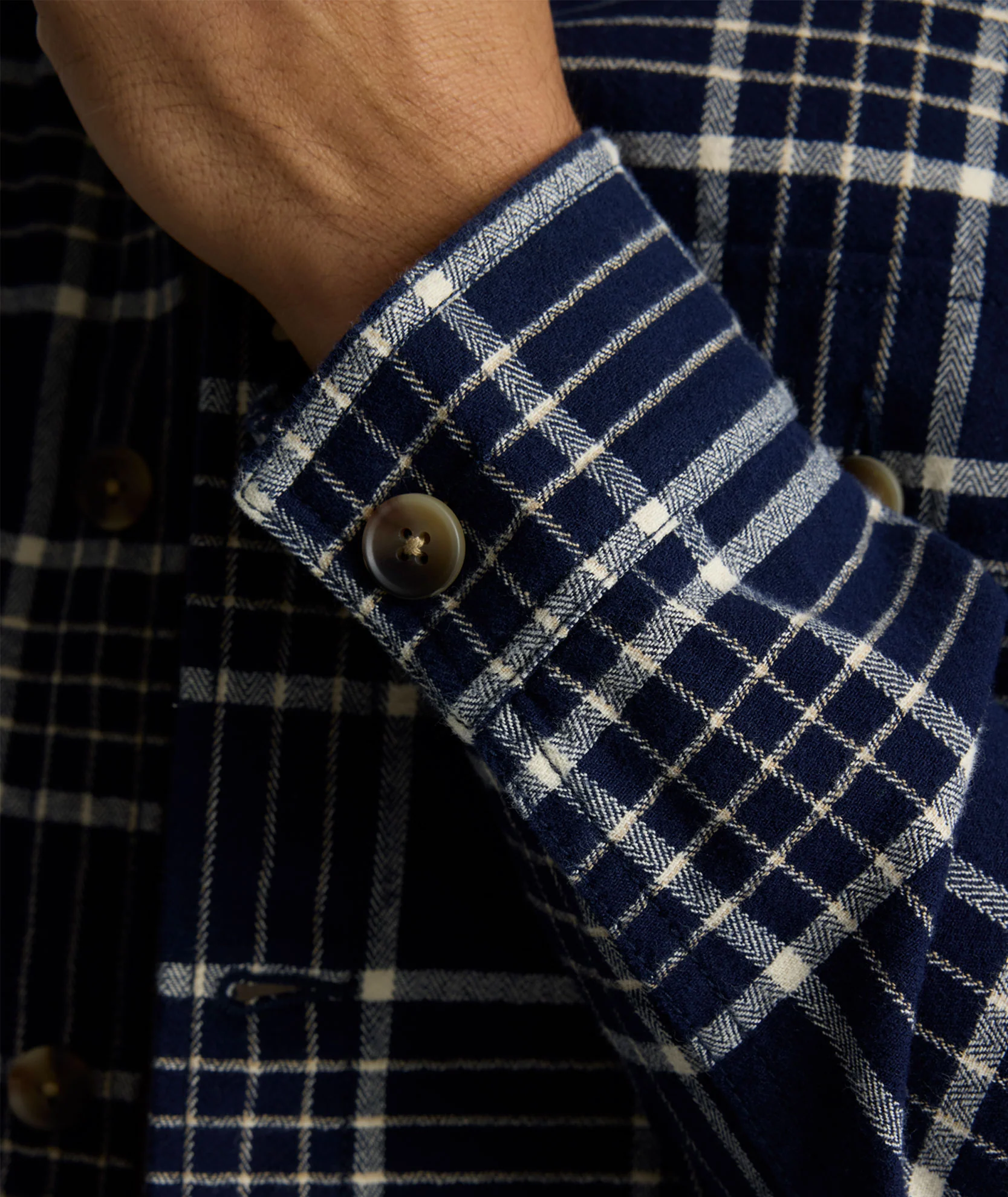 Plaid Herringbone Overshirt - Image 4