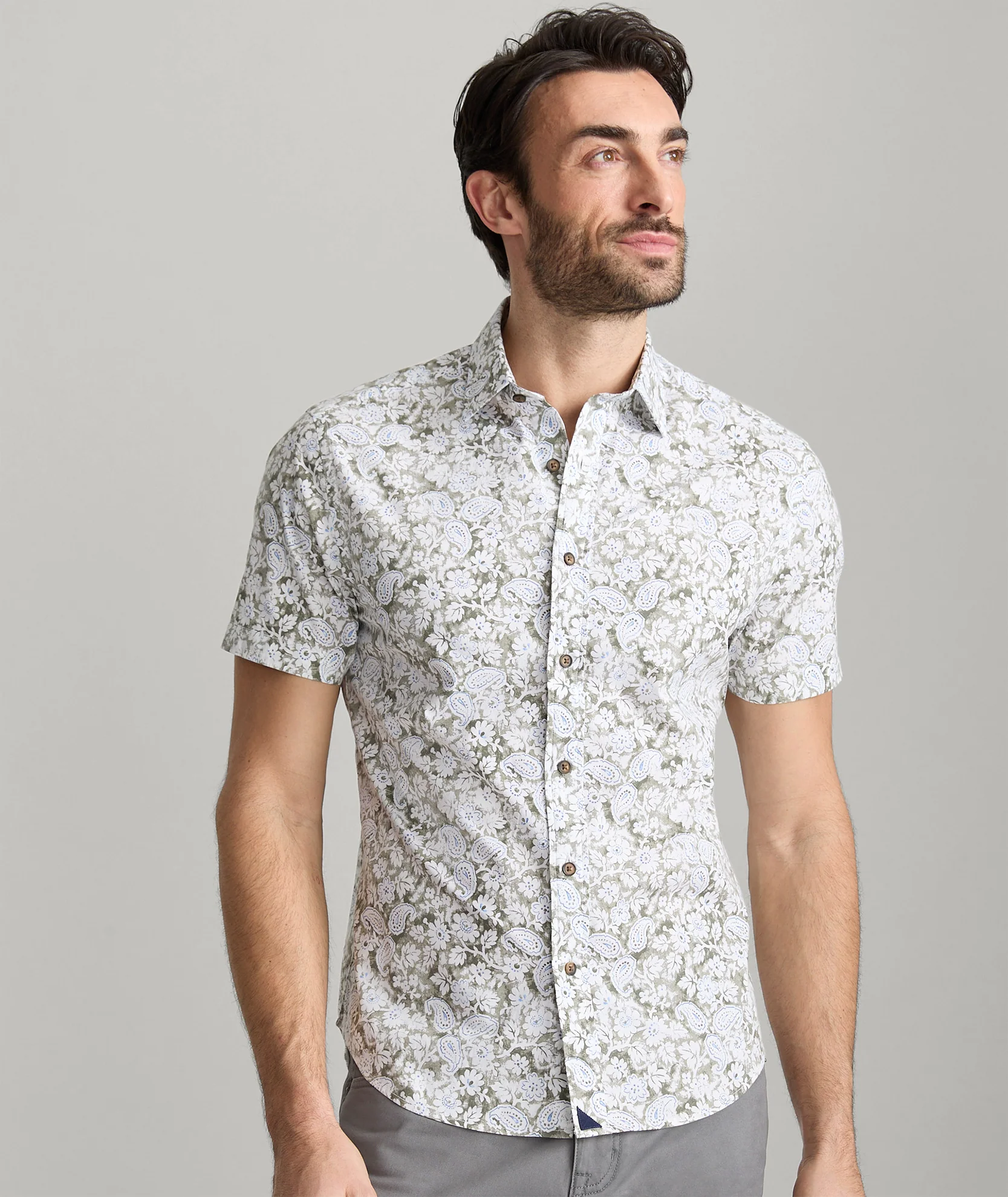 Stretch Cotton Short-Sleeve Wright Shirt - FINAL SALE - Image 2