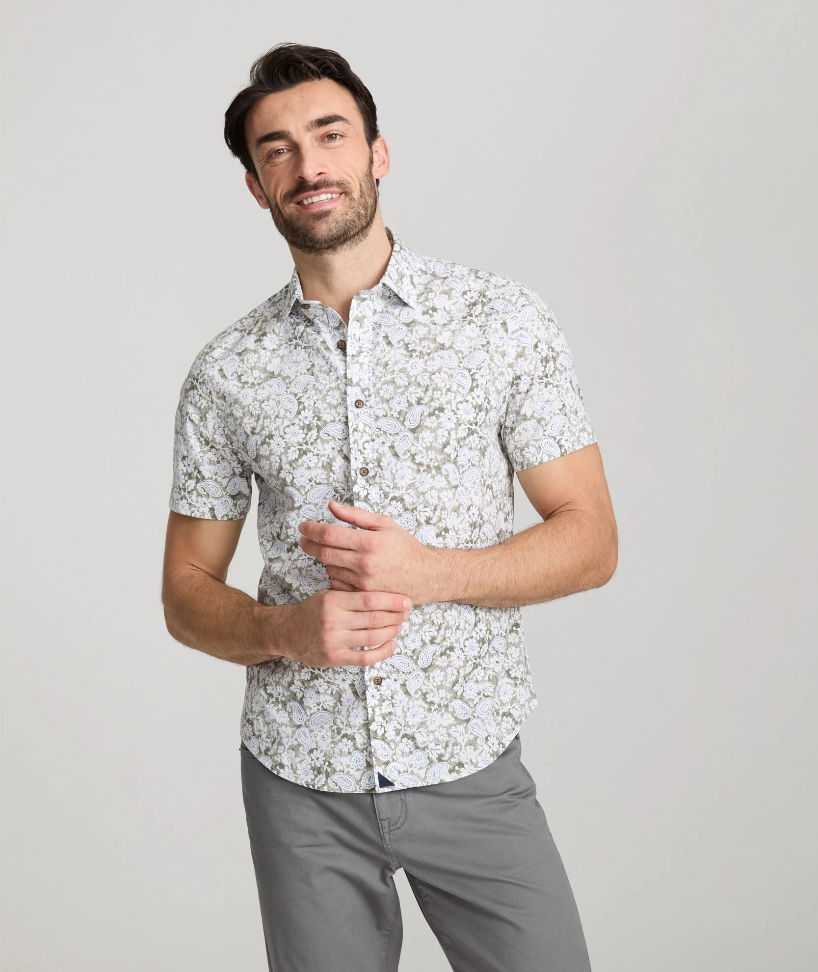 Stretch Cotton Short-Sleeve Wright Shirt - FINAL SALE - Image 4